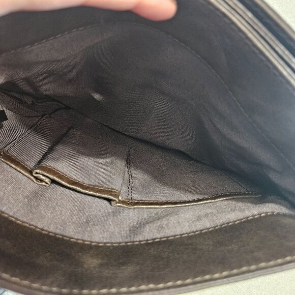 Mischka Badgley Brown Leather Faux Snake Print Shoulder Bag Twist Lock Closure‎ - Picture 4 of 9